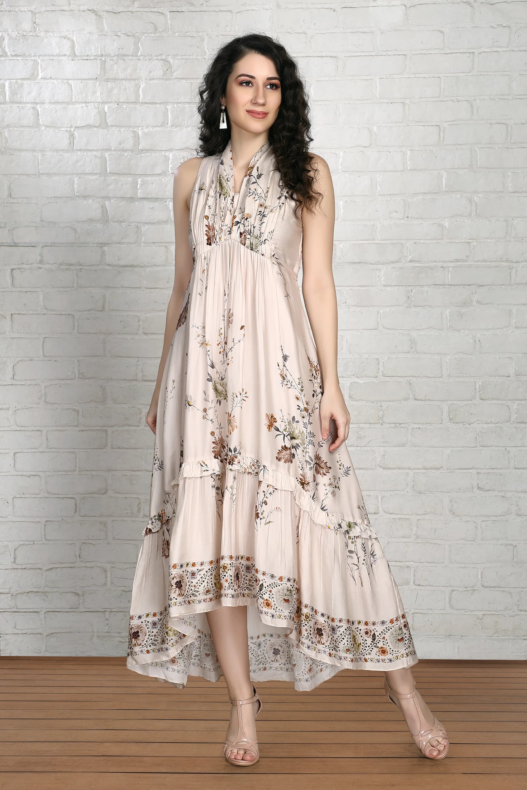 White floral print