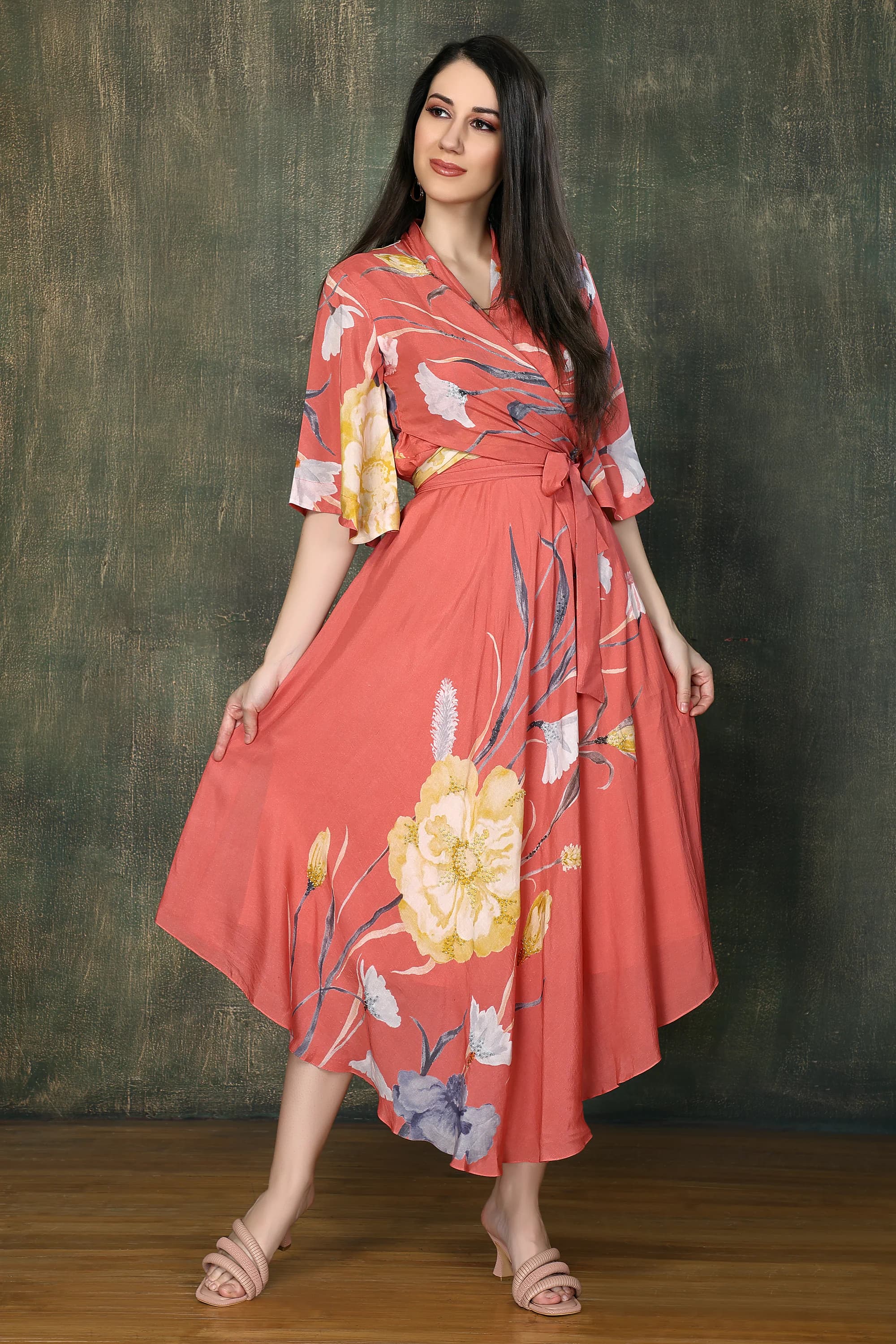 Pink/yellow big Flower print
