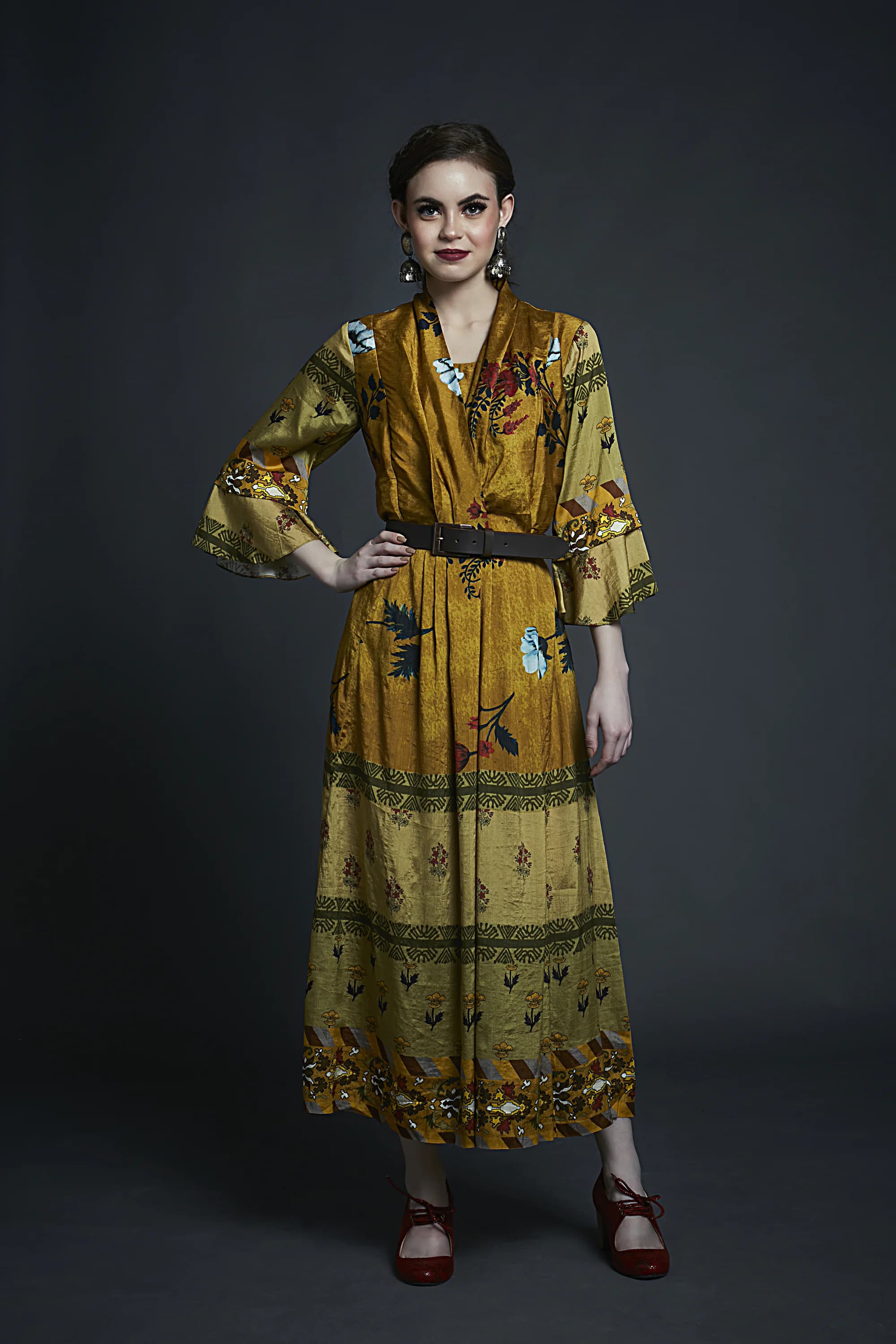 brown colourway in Jaipur foral print
