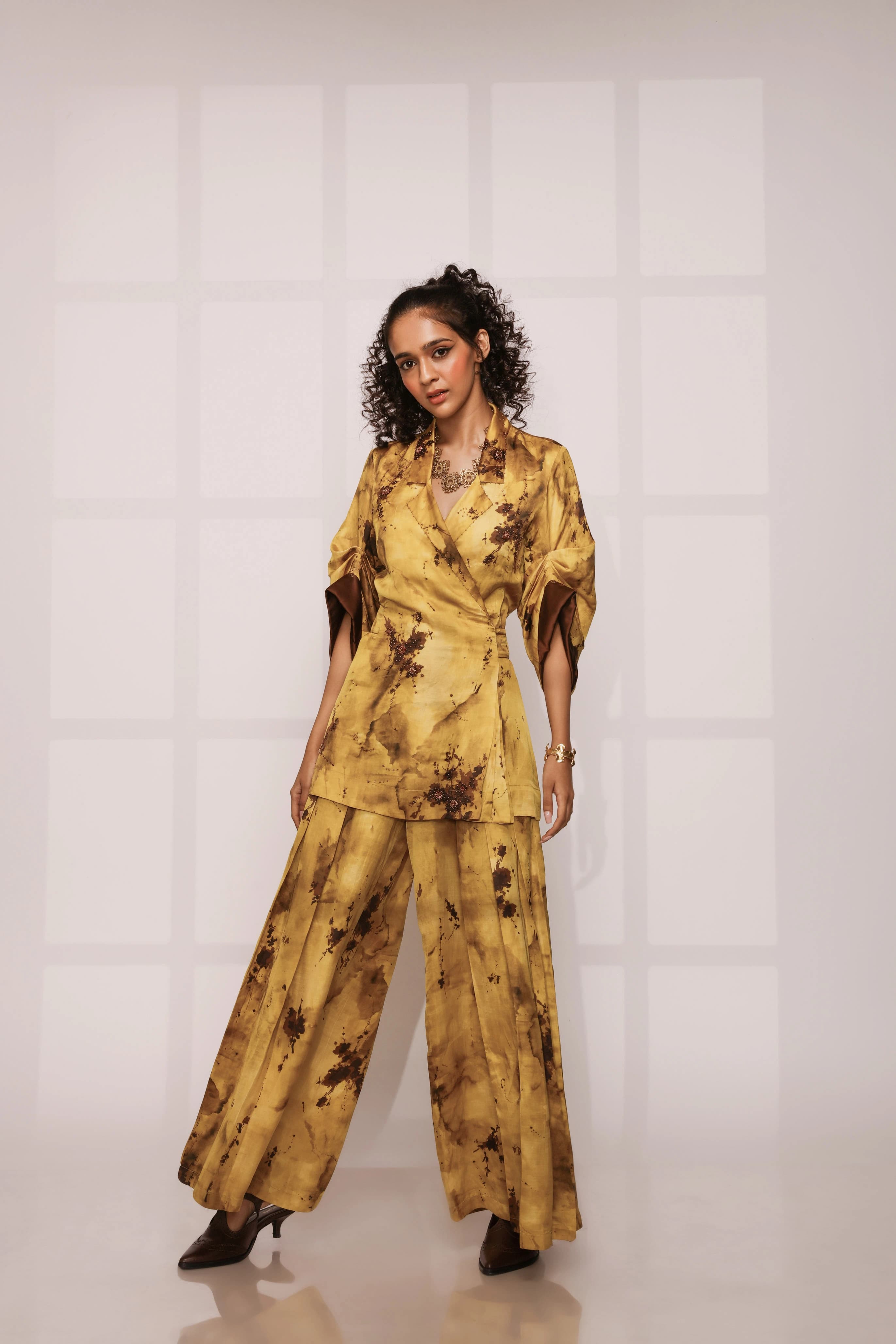 Gold Brown story in hand drawn ink drop print