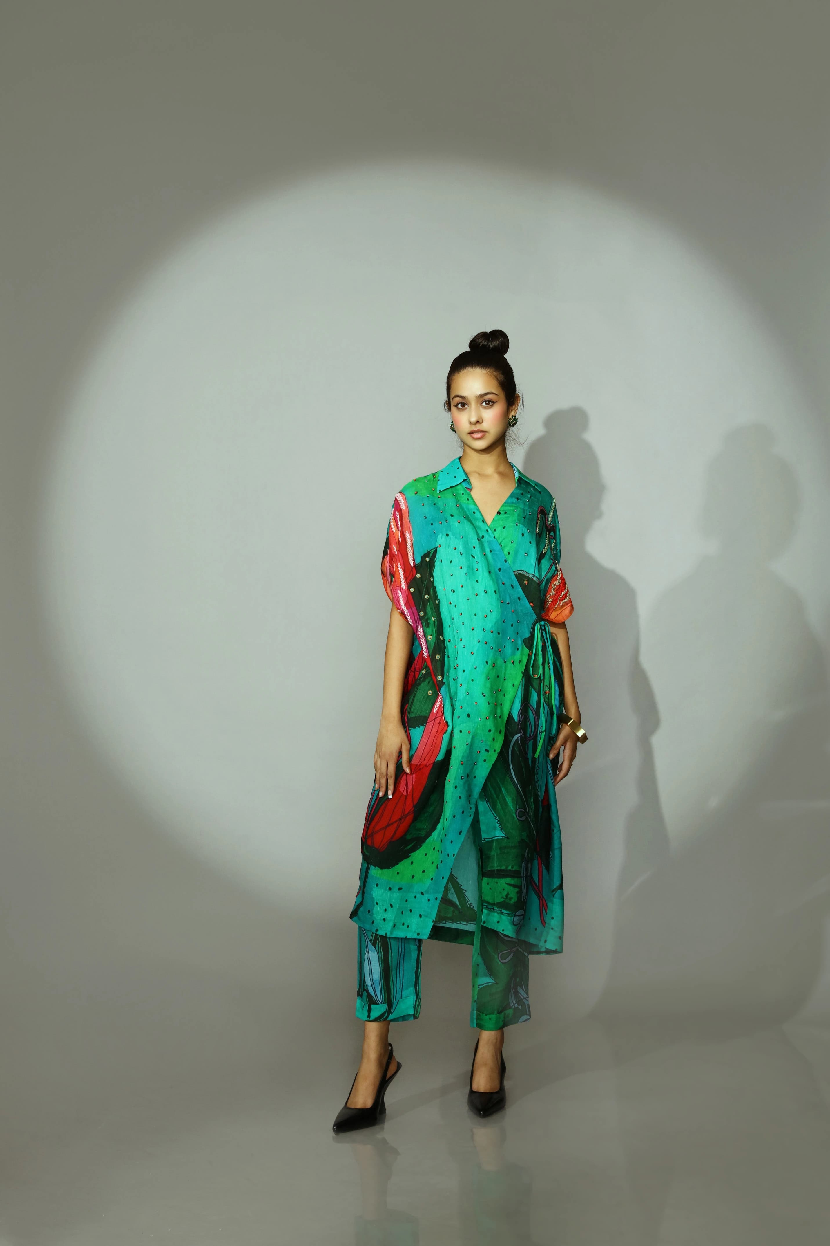 All over floral print in green combo