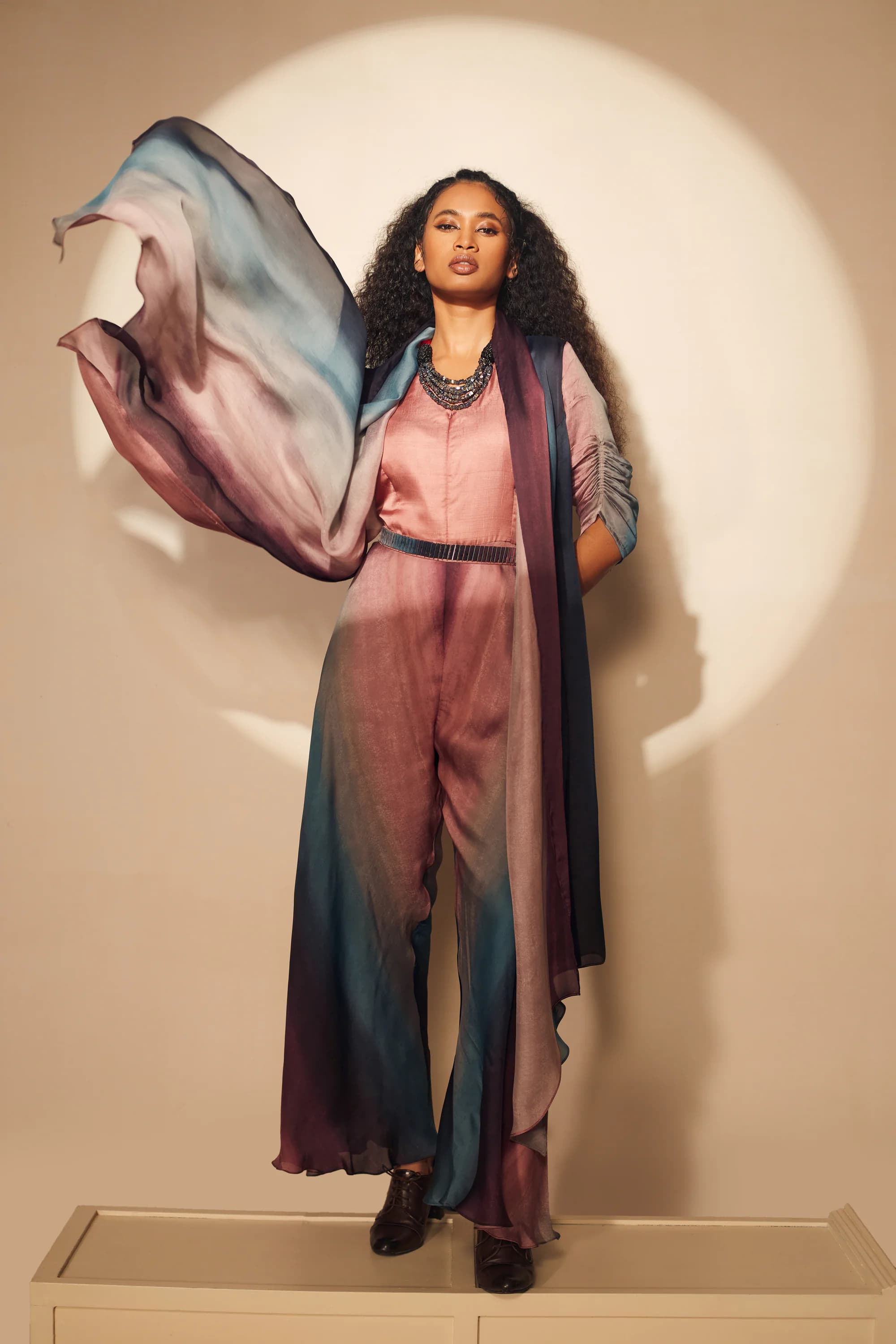 Pink Steel blue Stroke Ombre