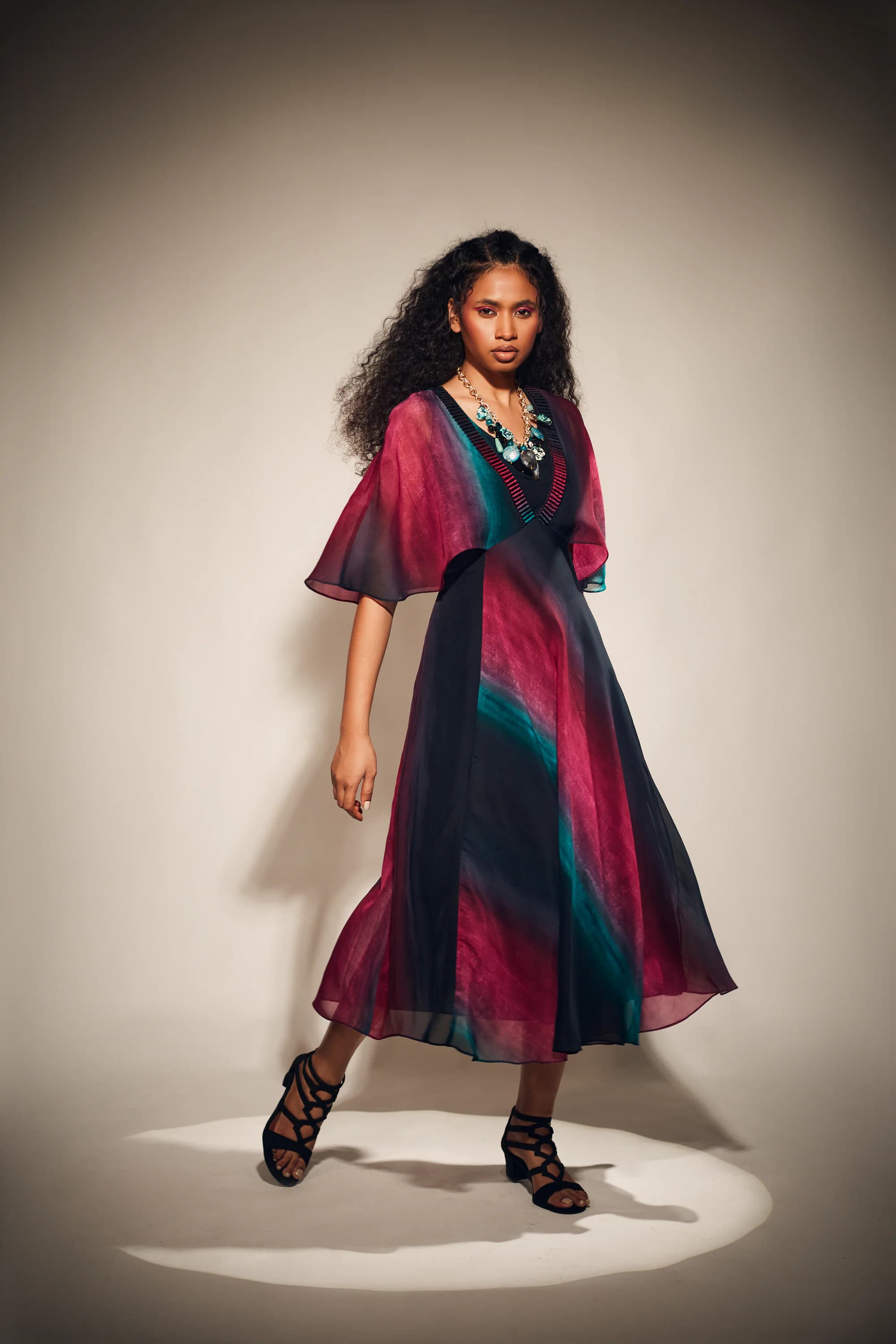 Pink emerald black Stroke Ombre