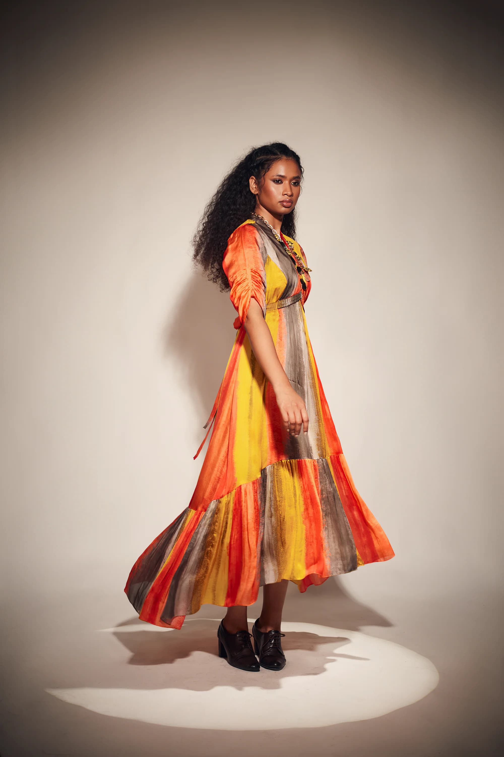 Sunshine yellow orange and grey Stroke Ombre