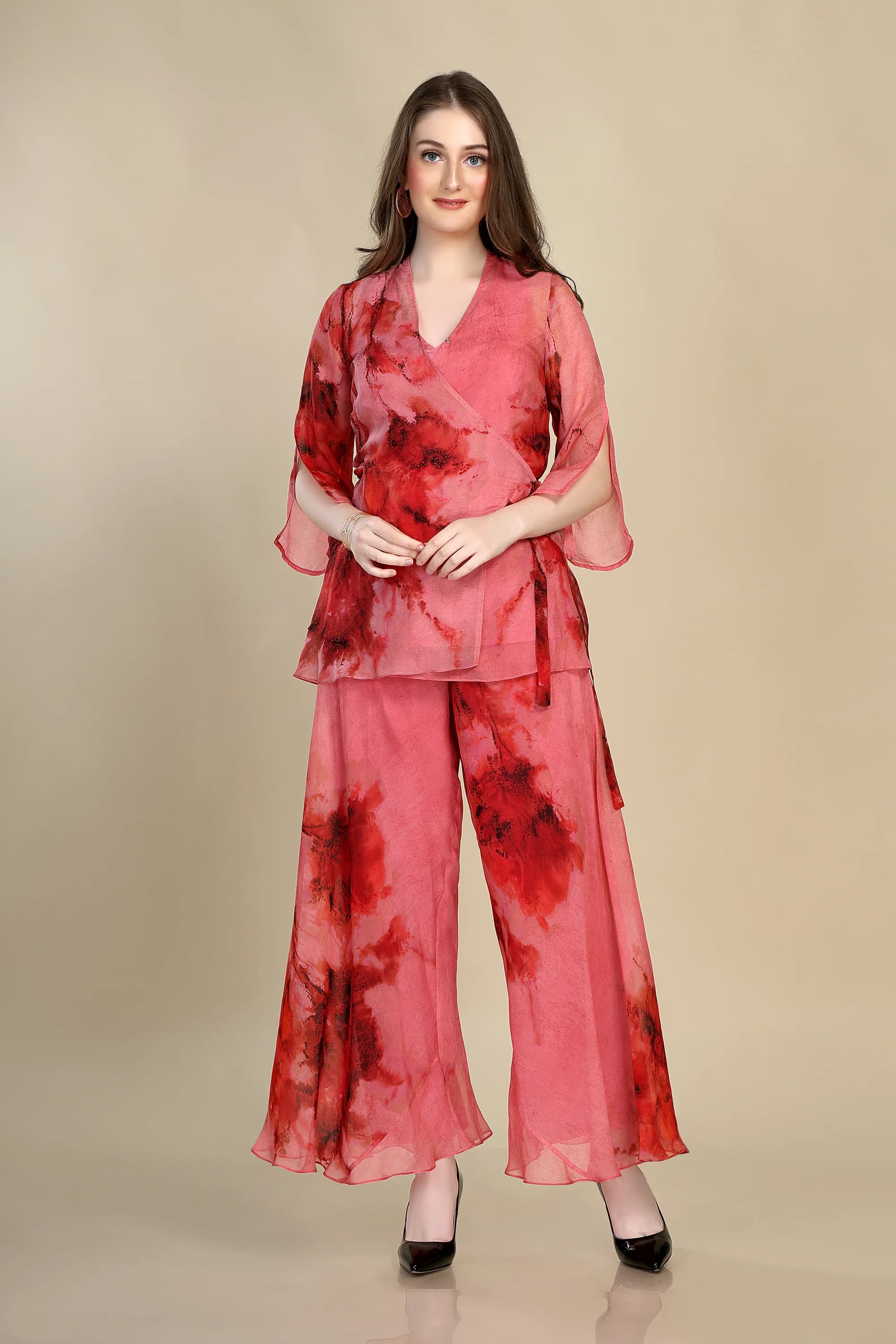 pink/red water lily print